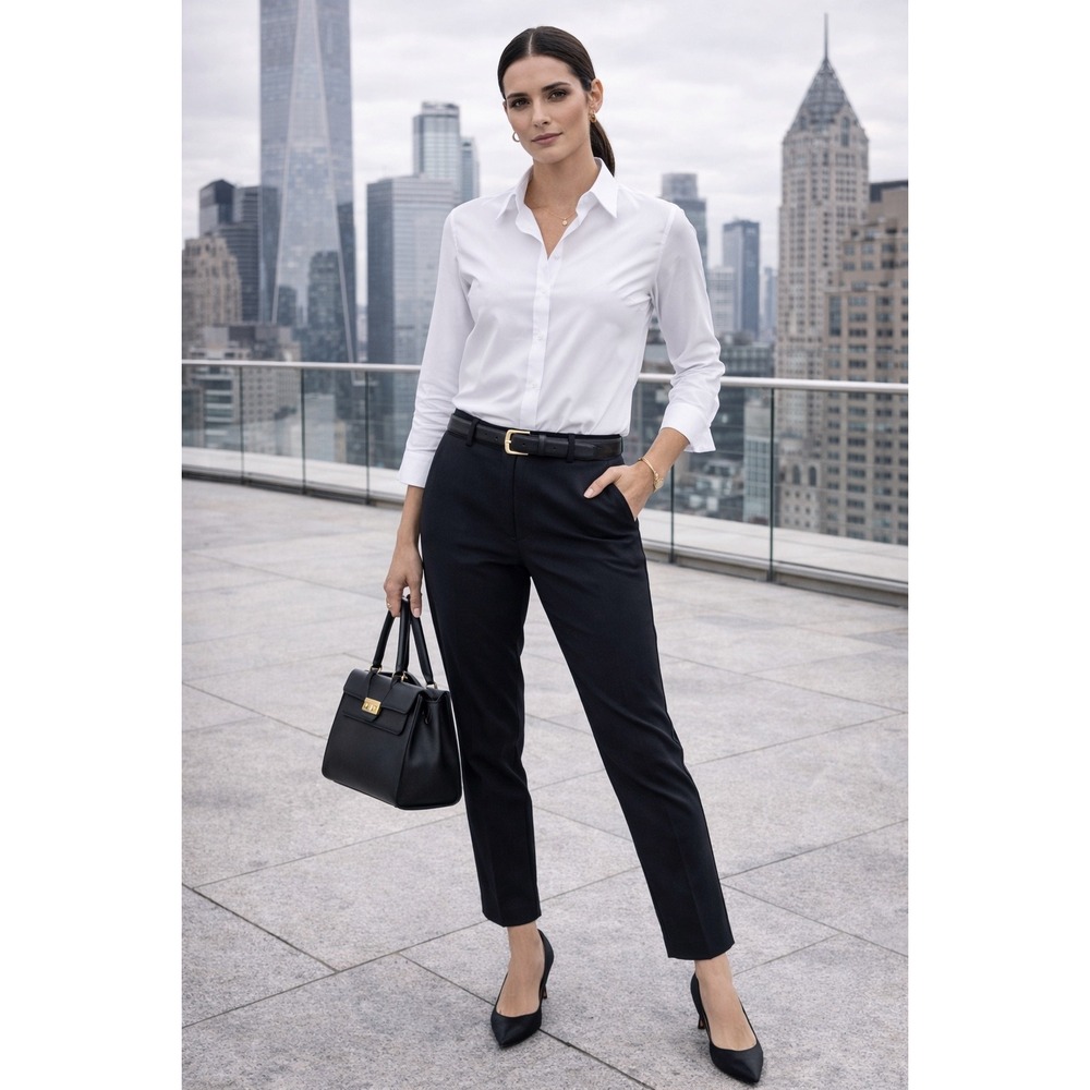 J.Crew Kallie Pant Womens 12 Black Slim Straight Cropped Ankle Trousers Workwear